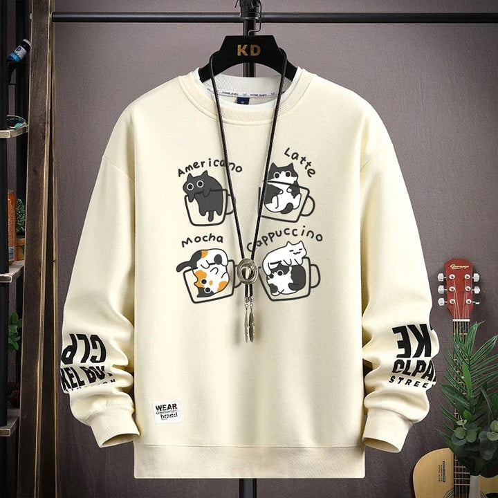 Haruko | Mens Cartoon Cat Sweatshirt