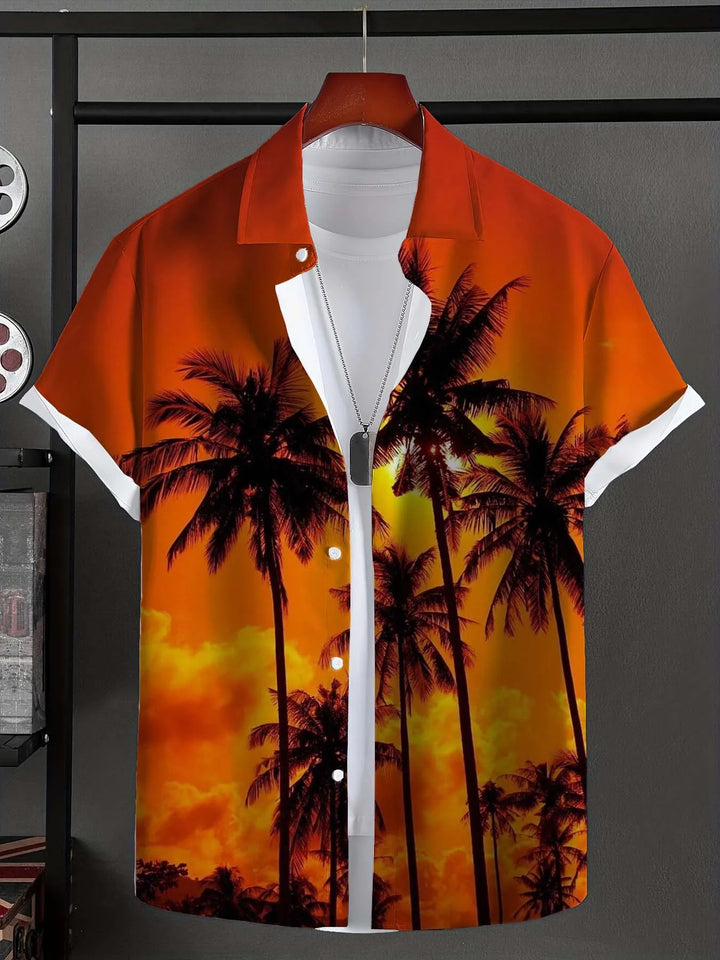Taiyōkai | Tropical Sunset Beach Button-Up Shirt