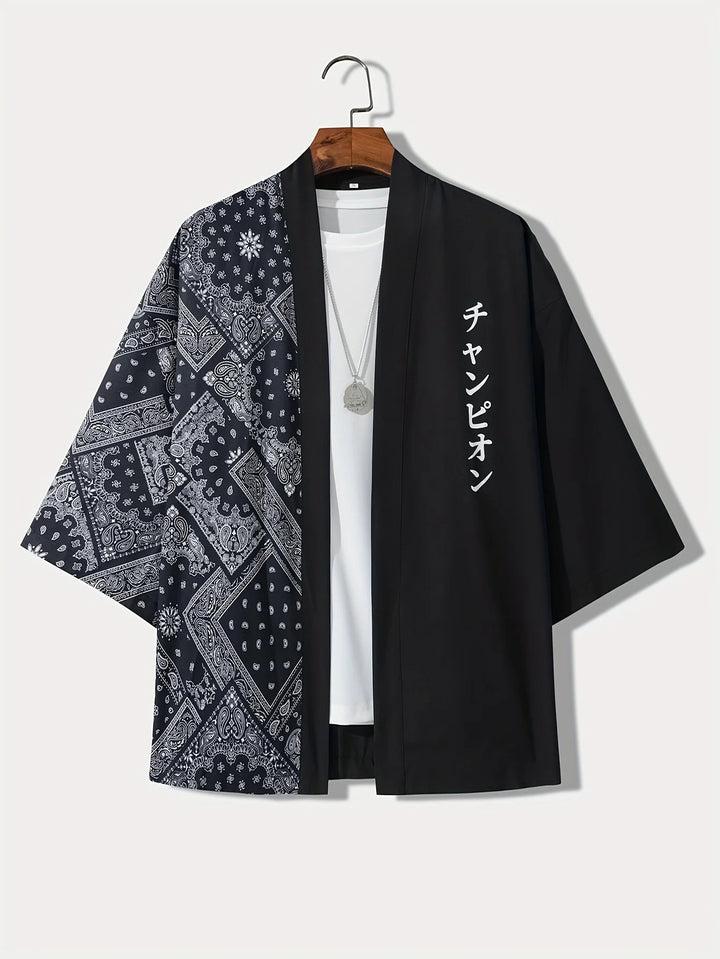 Kiyora | Mens Kimono Style Print Shirt