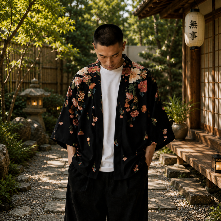 Akimori | Japonská květinová kardiganová kimono bunda