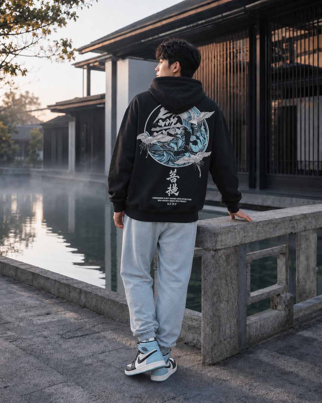 Crane Printed Hoodie