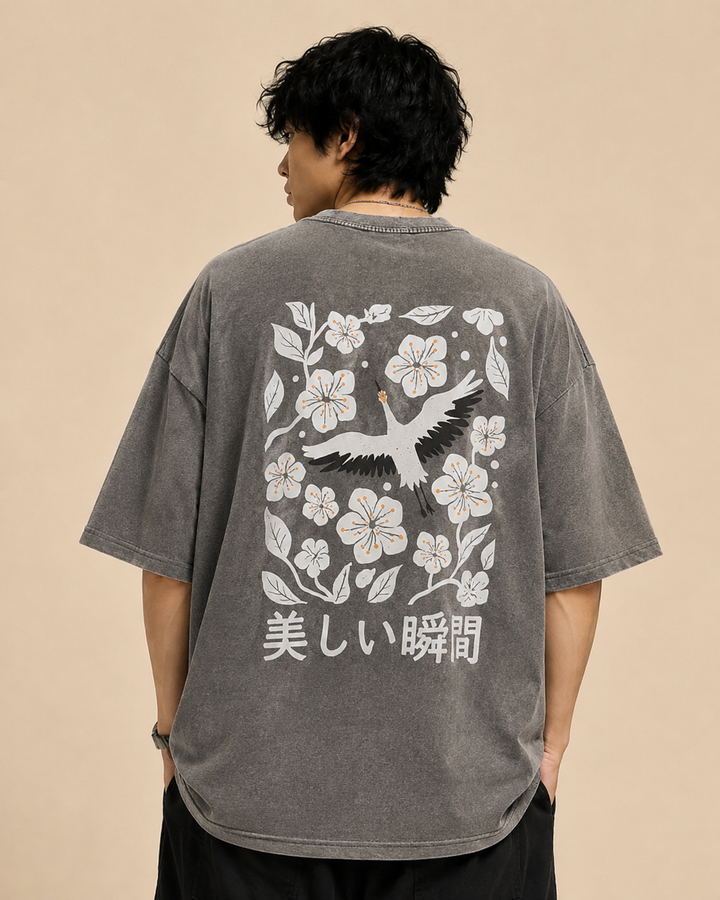 Crane Bloom Printed Tee