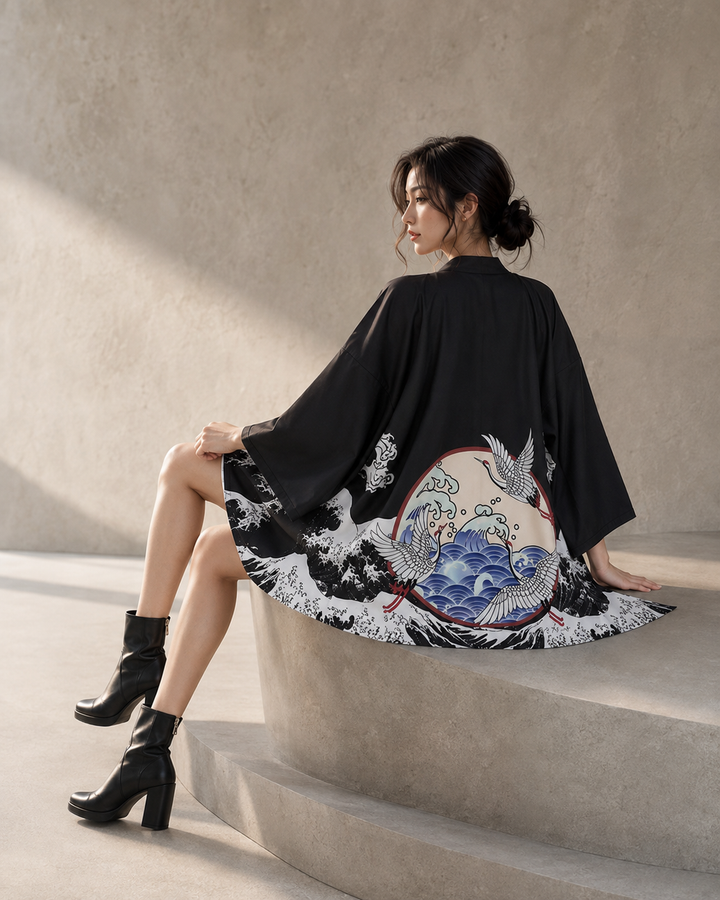 Japanese Kimono Crane Anime