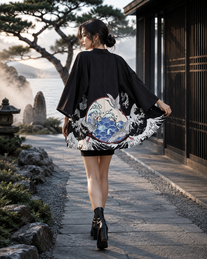 Japanese Kimono Crane Anime