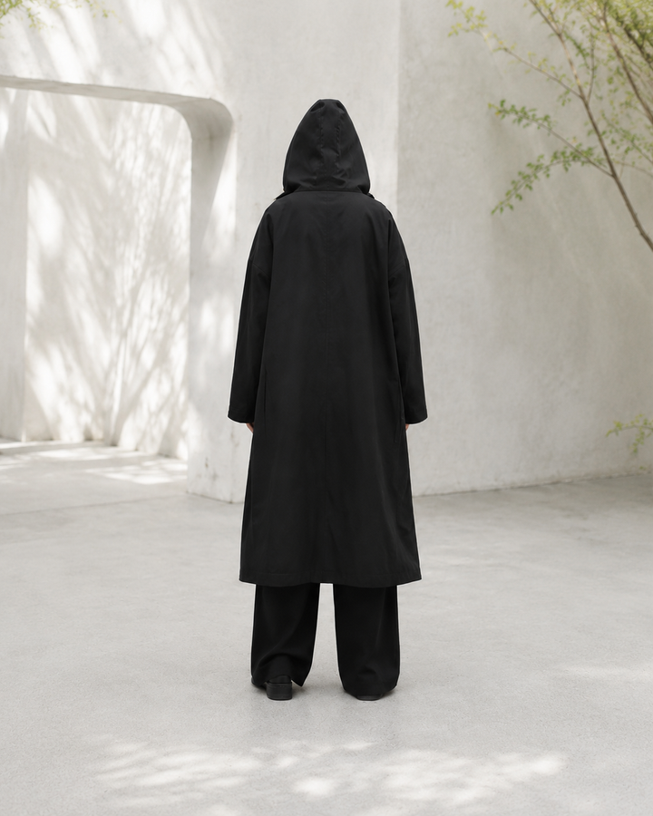 Japanese Trench Coat with Hood