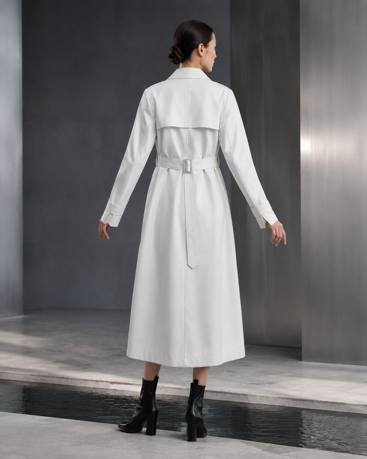 Faux Leather Japanese Trench Coat