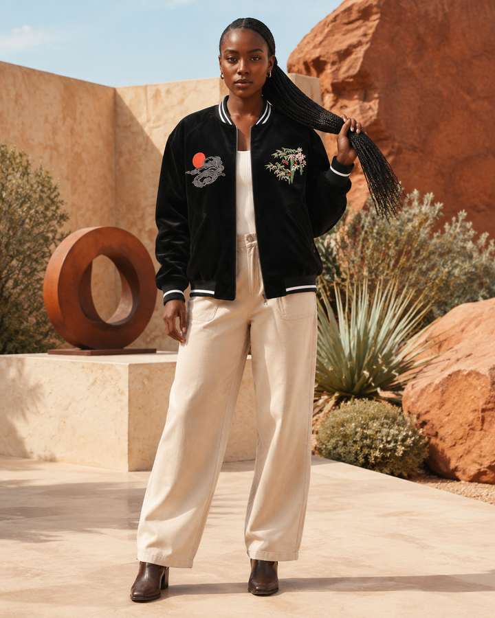 Souvenir Bomber Jacket (Tiger + Mt. Fuji)