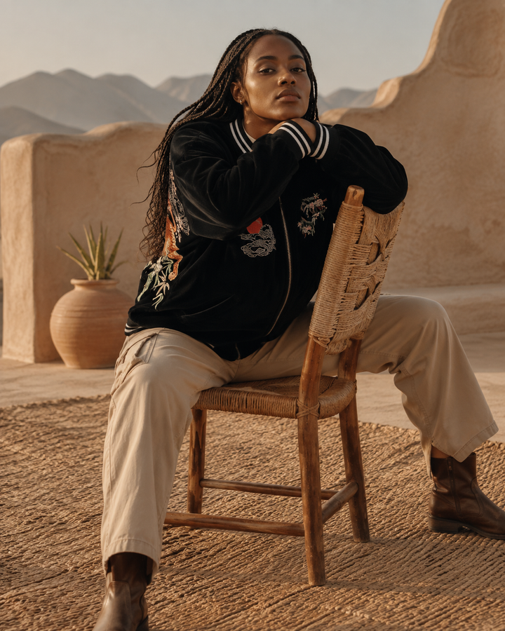 Souvenir Bomber Jacket (Tiger + Mt. Fuji)