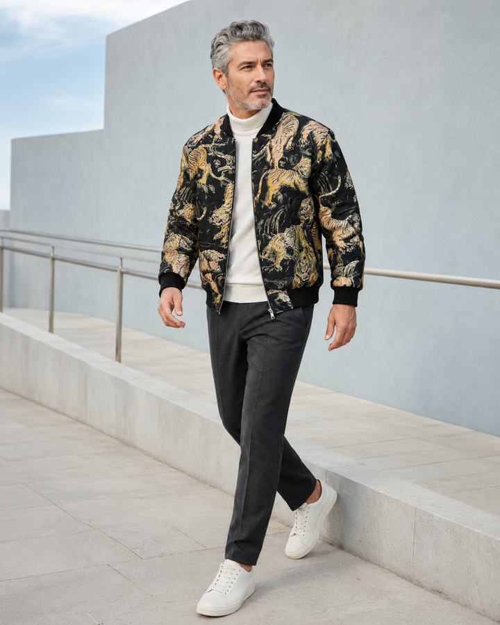 Golden Tiger Bomber Jacket