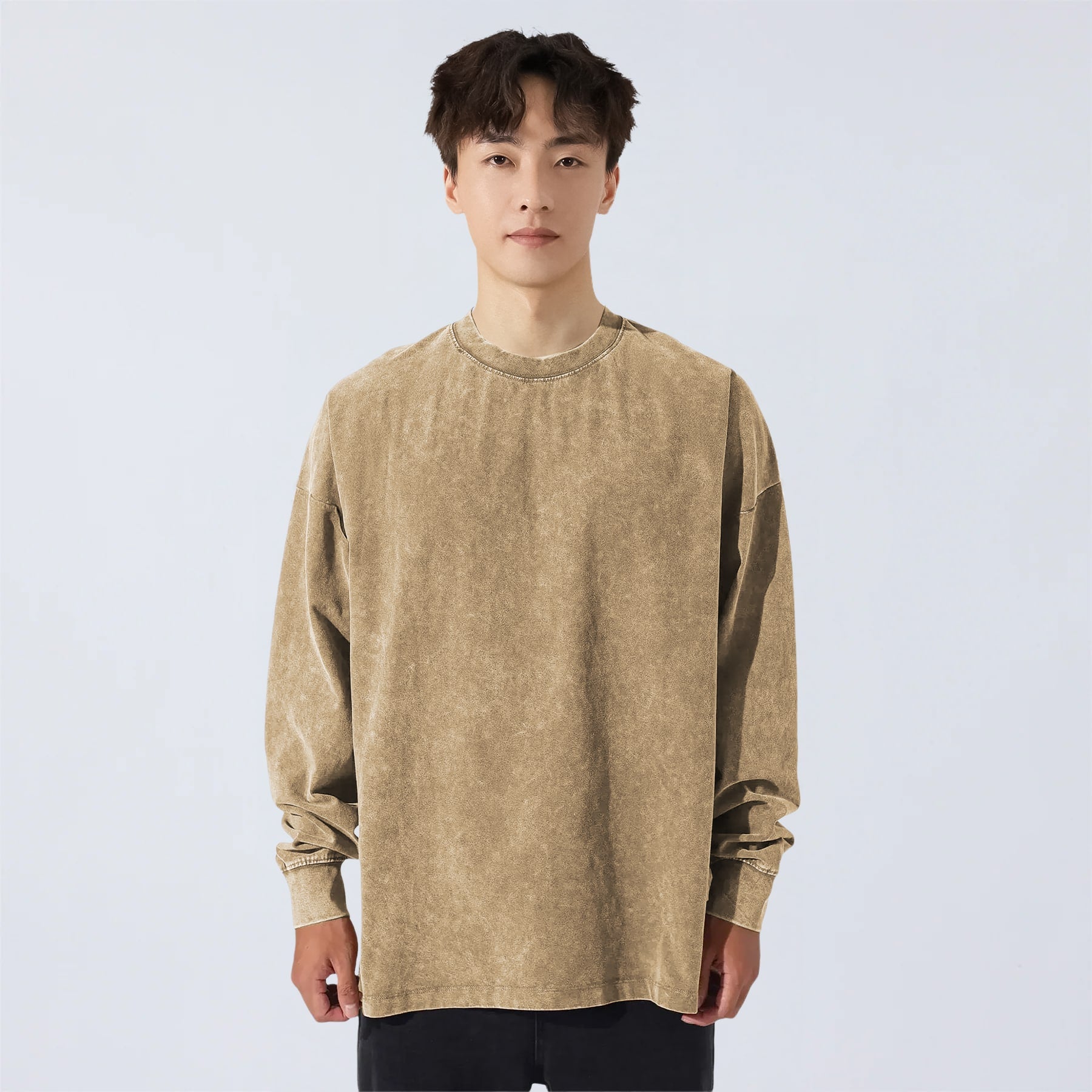 Koki - Washed long-sleeve oversize t-shirt (260 GSM) – Yūkiwear