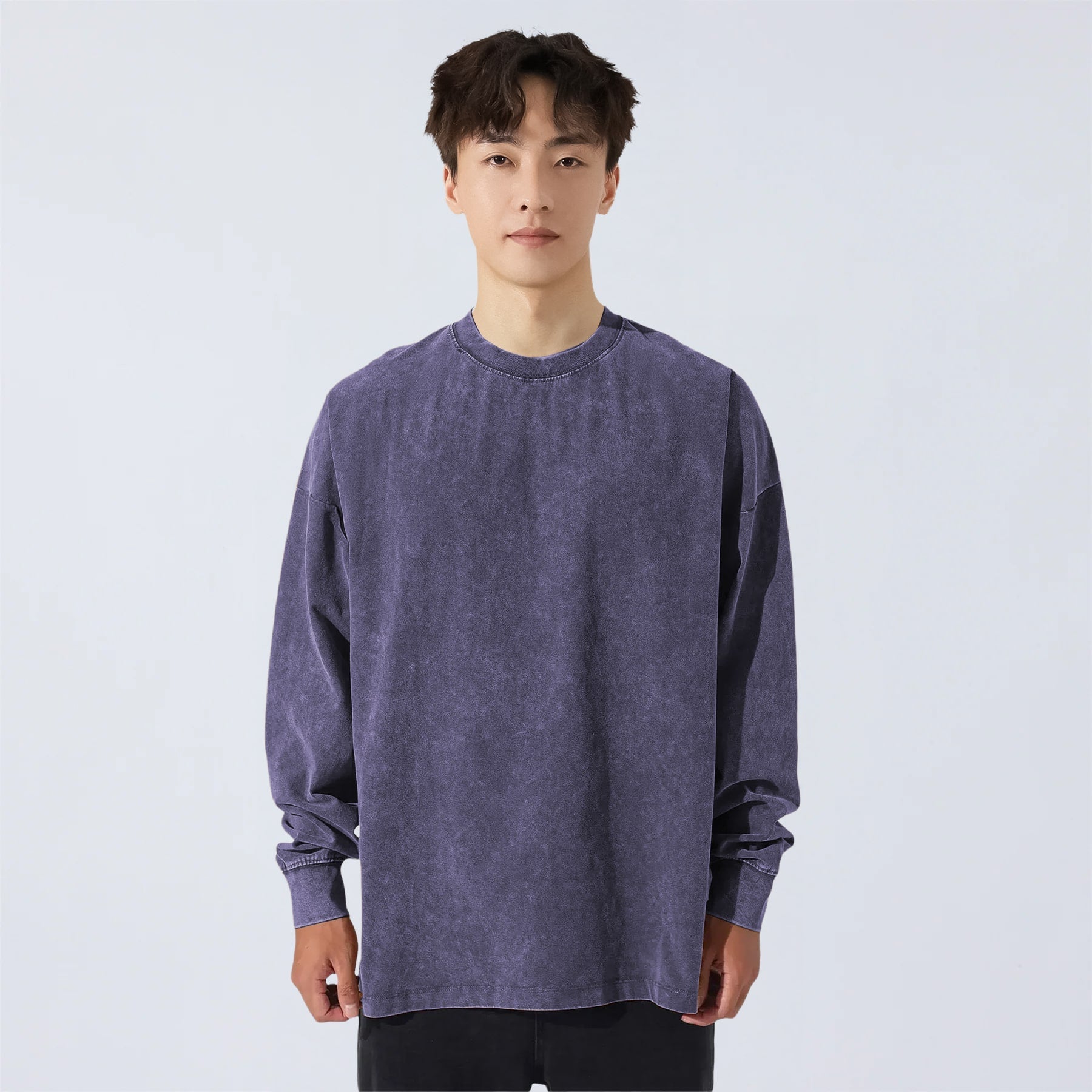 Koki - Washed long-sleeve oversize t-shirt (260 GSM) – Yūkiwear