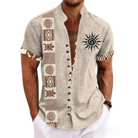 Seijun | Camisa de manga corta de lino y mezcla Totem