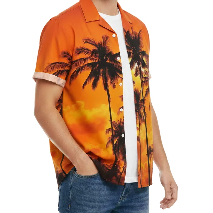 Taiyōkai | Tropical Sunset Beach Button-Up Shirt