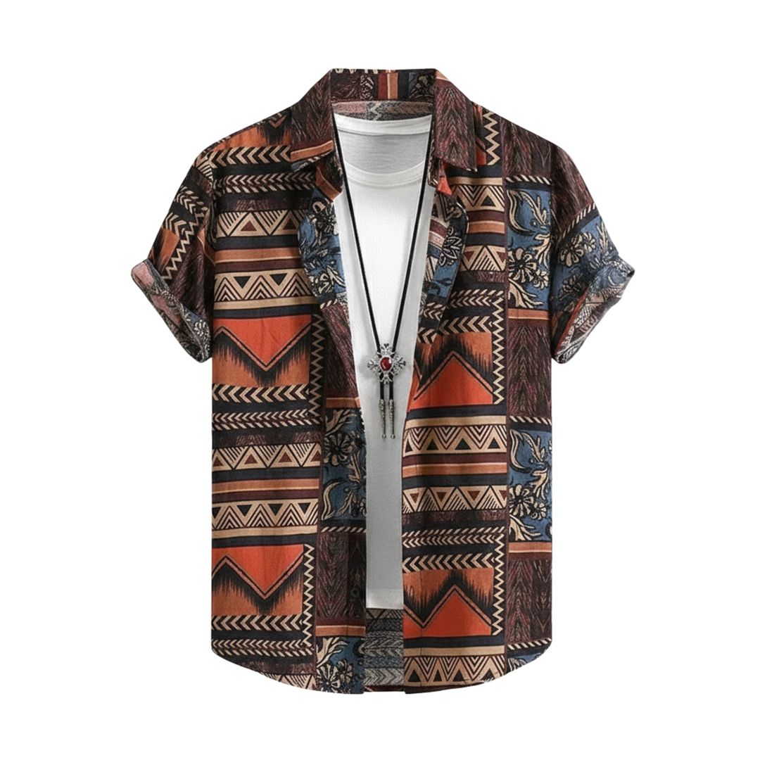 Yamato | Graffiti Floral Summer Button-Up Shirt