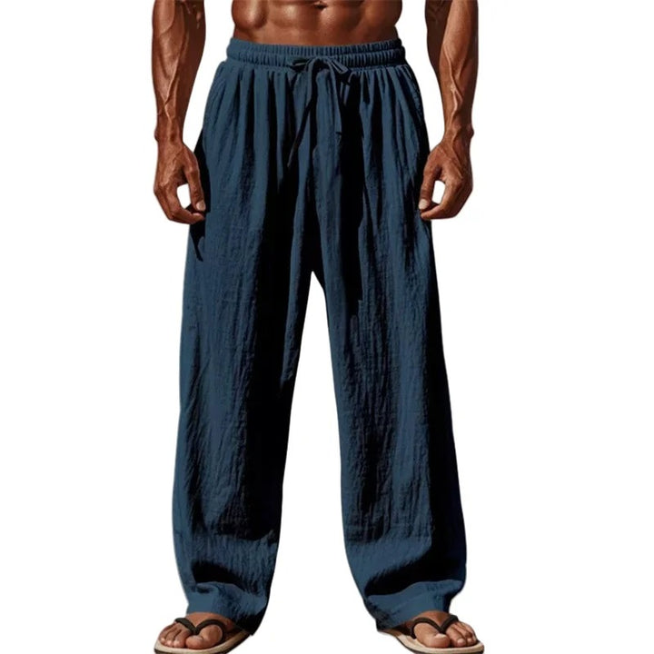 Kaizen | Straight-Leg Linen Casual Drawstring Pants