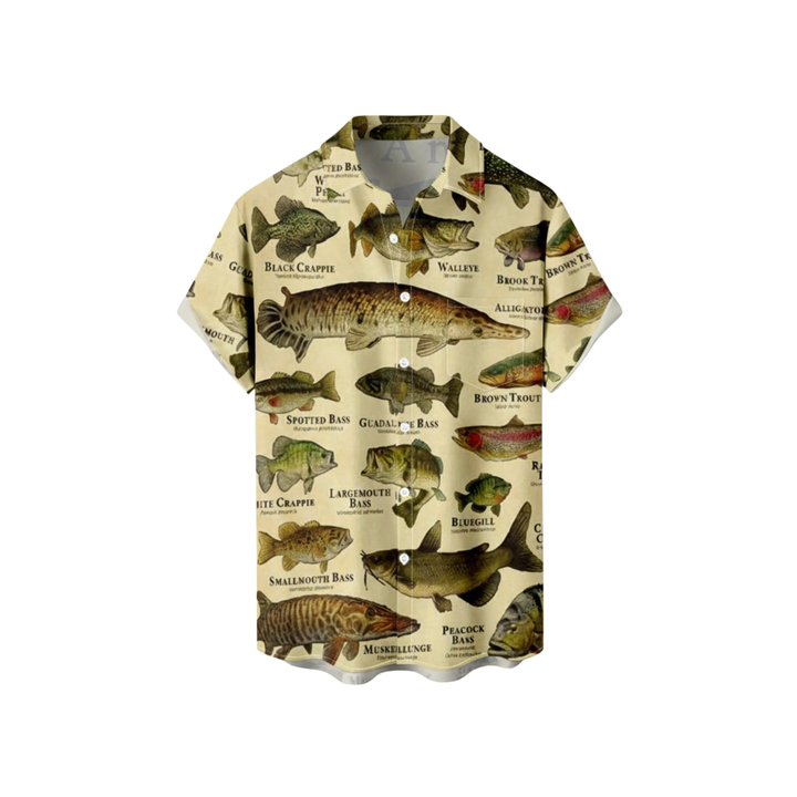 Umikaze | Sea Life Print Summer Button-Down Shirt