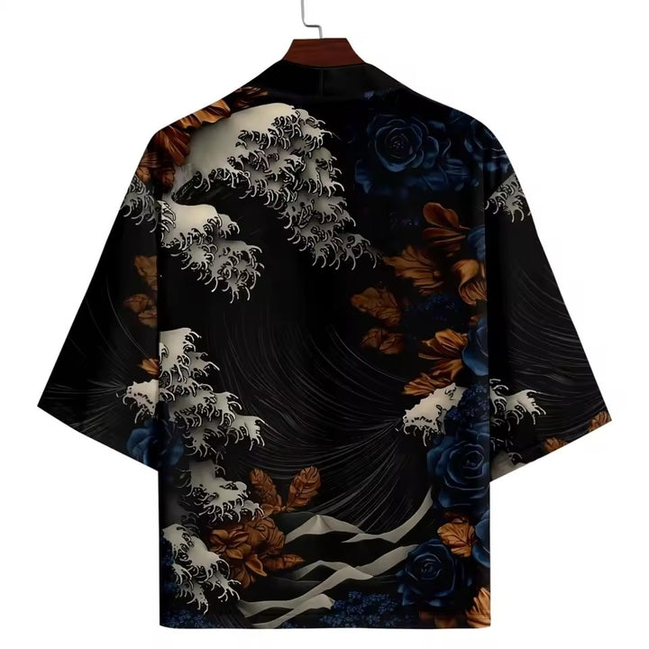 Raizan | Ukiyo-e Wave Kimono Cardigan