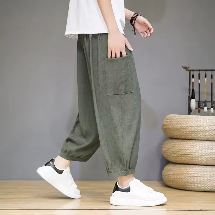 Toma | Men’s Wide-Leg Bloomers Pants – Comfortable Cotton-Linen Daily Style