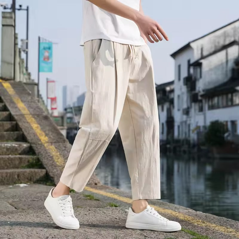 Ren | Loose Fit Linen Trousers for Men – Breathable Wide-Leg Spring Pants