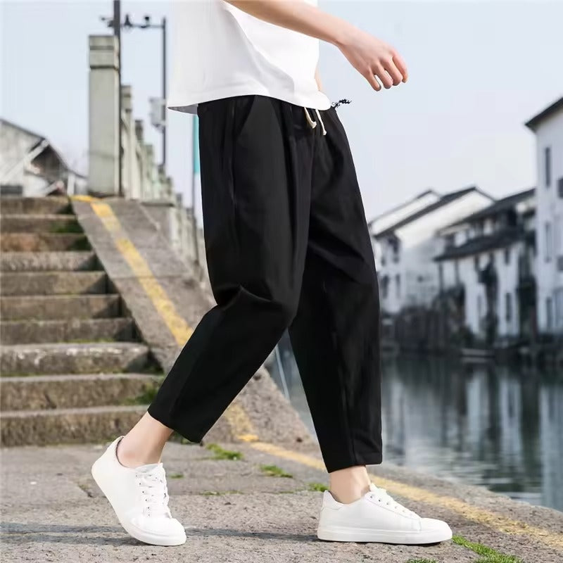 Ren | Loose Fit Linen Trousers for Men – Breathable Wide-Leg Spring Pants