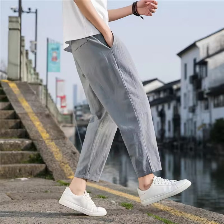 Ren | Loose Fit Linen Trousers for Men – Breathable Wide-Leg Spring Pants