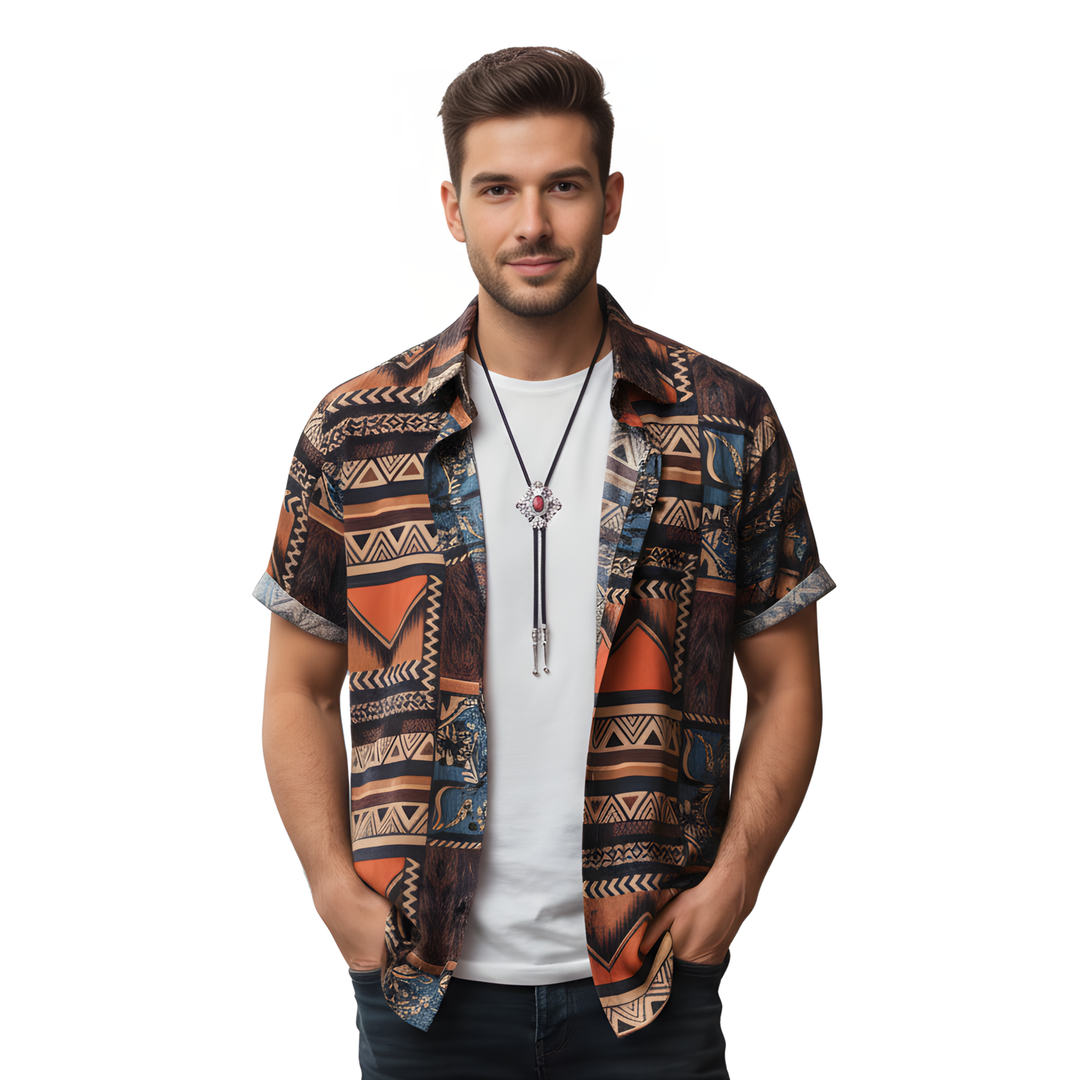 Yamato | Graffiti Floral Summer Button-Up Shirt