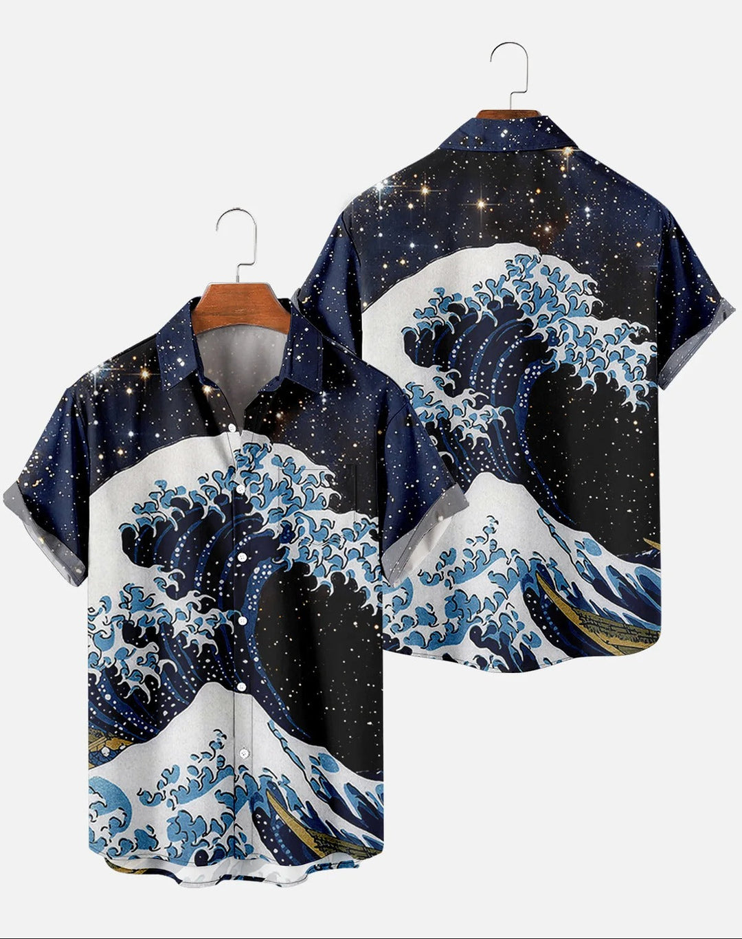 Kenshiro | Japanese Retro Print Short Sleeve Button Shirt