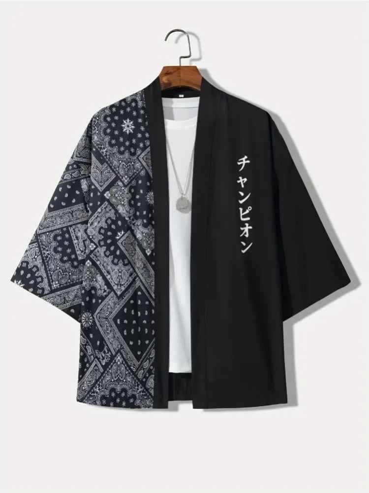 Kiyora | Mens Kimono Style Print Shirt