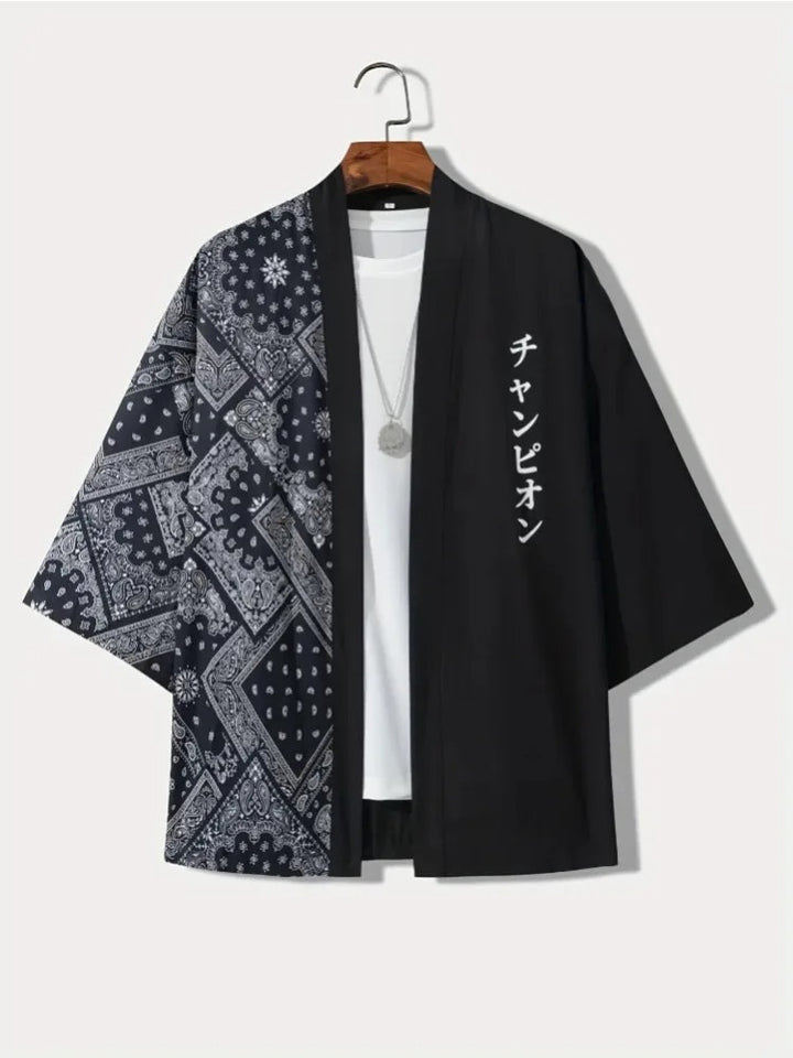 Kiyora | Mens Kimono Style Print Shirt