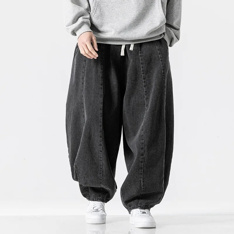 Zenrai | Mens Wide Leg Retro Pants