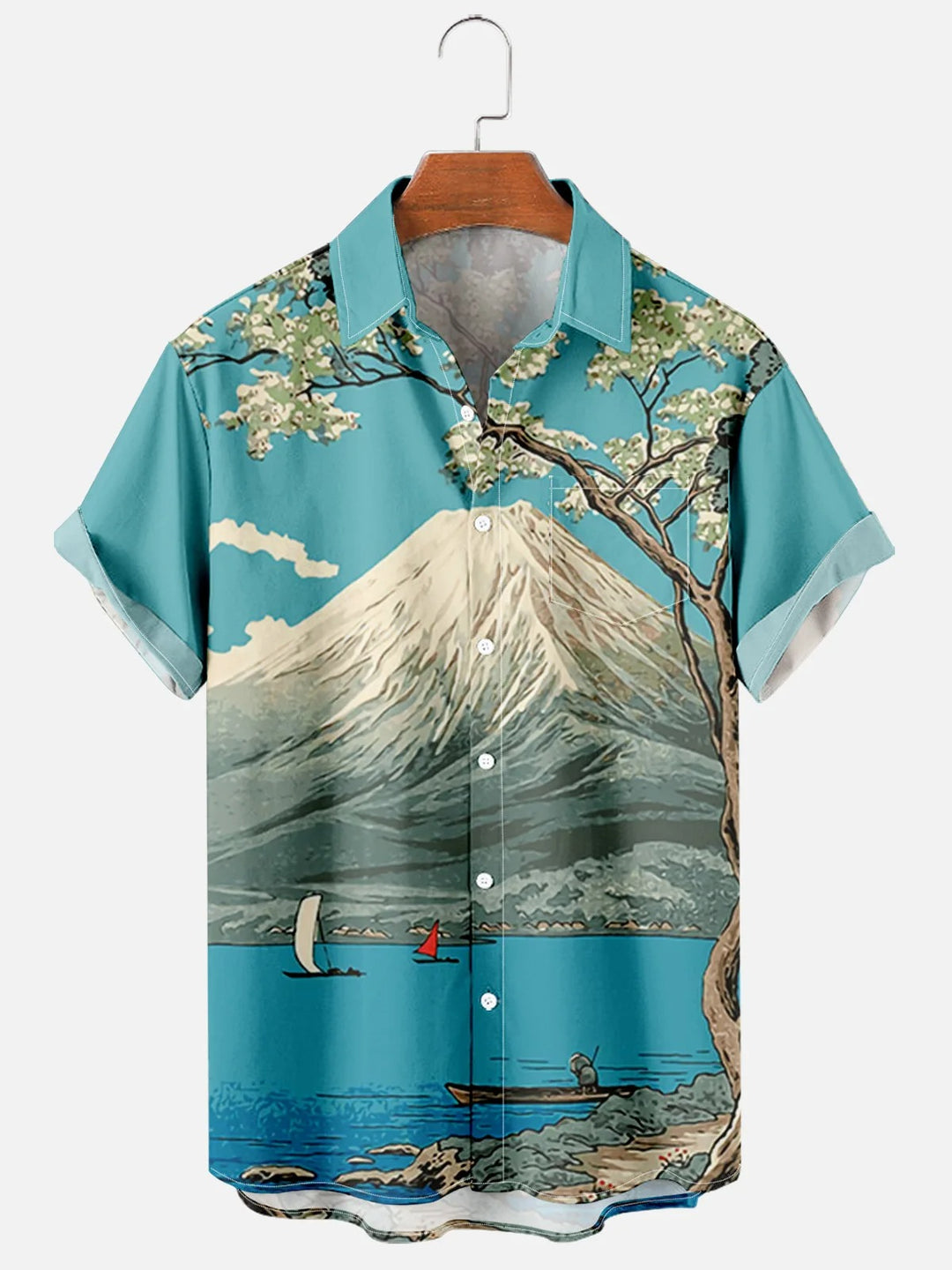 Kenshiro | Japanese Retro Print Short Sleeve Button Shirt