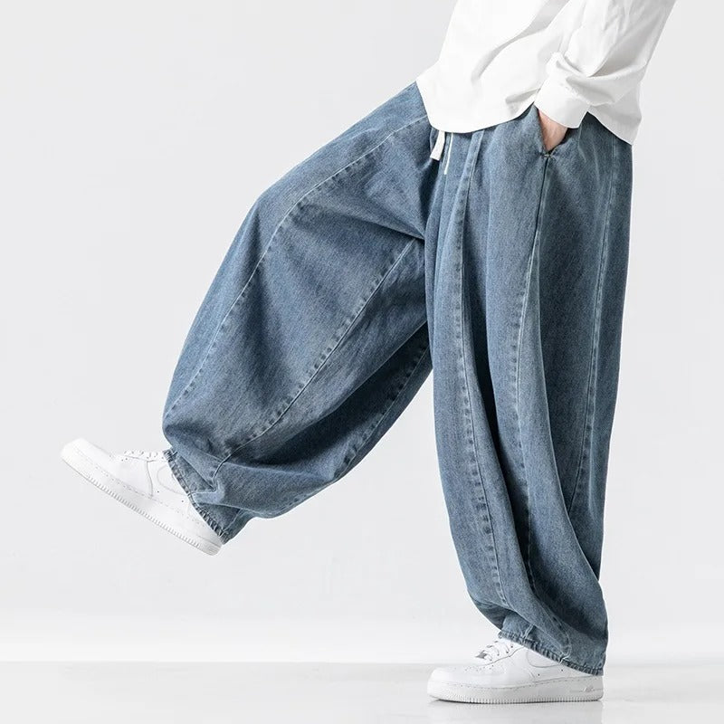 Zenrai | Mens Wide Leg Retro Pants