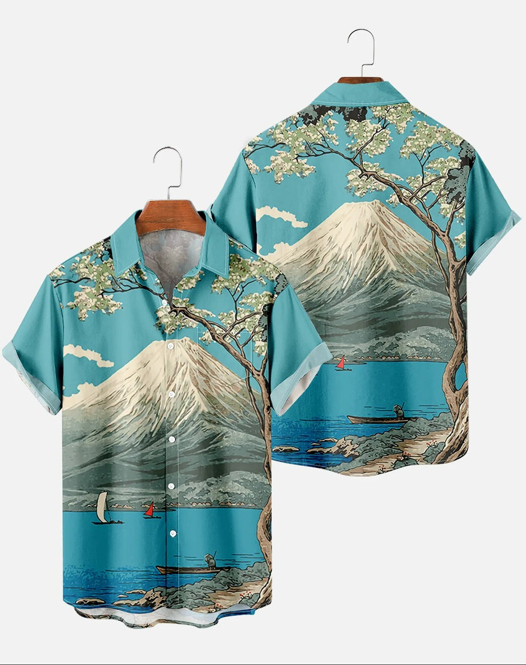 Kenshiro | Japanese Retro Print Short Sleeve Button Shirt