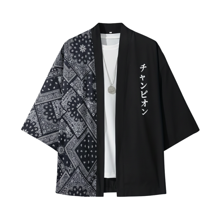 Kiyora | Mens Kimono Style Print Shirt