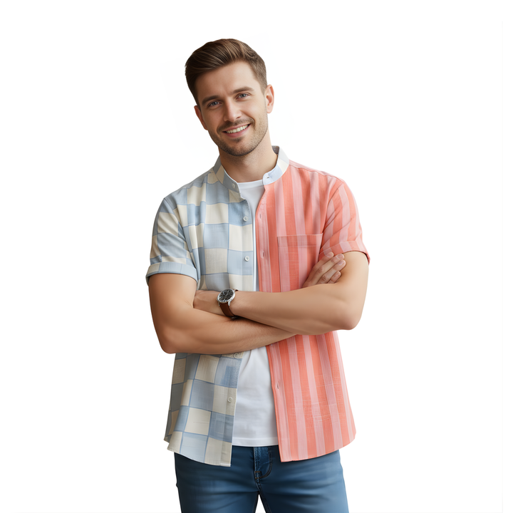 Natsumi | Abstract Patchwork Linen Beach Shirt