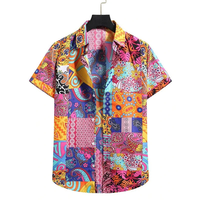 Yamato | Graffiti Floral Summer Button-Up Shirt