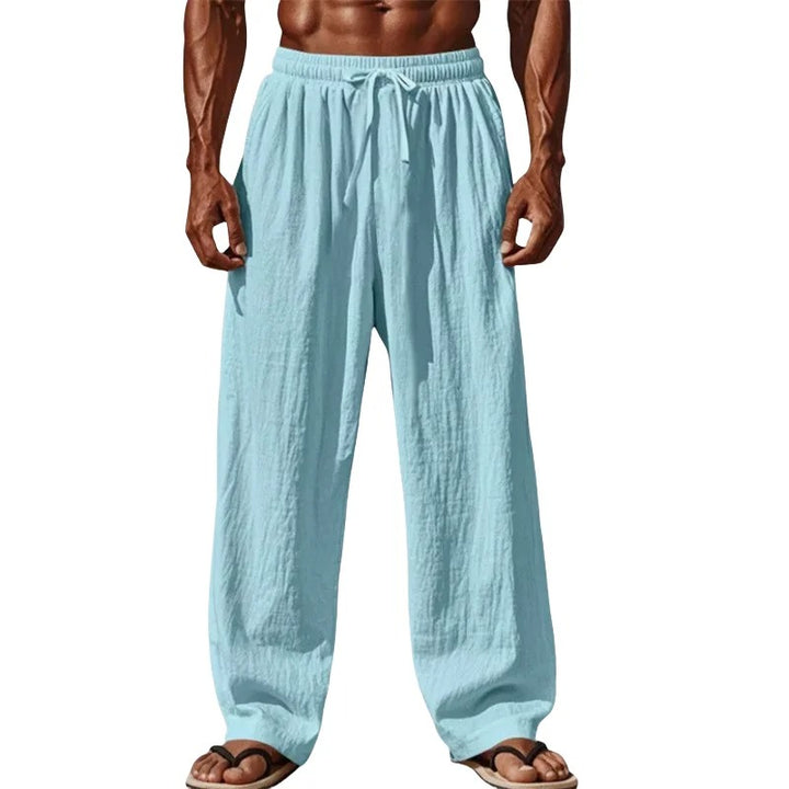 Kaizen | Straight-Leg Linen Casual Drawstring Pants