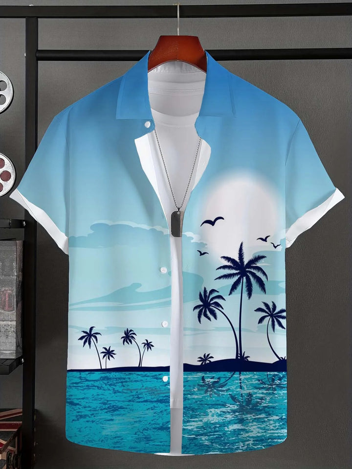 Taiyōkai | Tropical Sunset Beach Button-Up Shirt