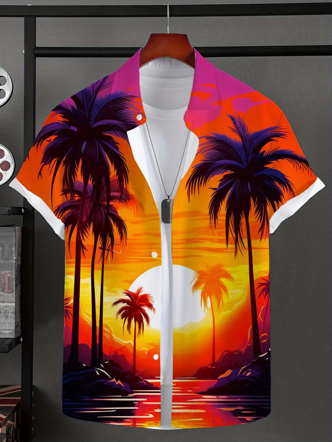 Taiyōkai | Tropical Sunset Beach Button-Up Shirt