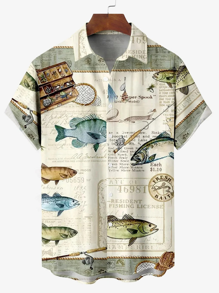 Umikaze | Sea Life Print Summer Button-Down Shirt