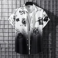 Yamato | Camisa de Verano con Botones y Estampado Floral Graffiti