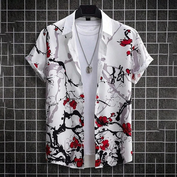 Yamato | Graffiti Floral Summer Button-Up Shirt