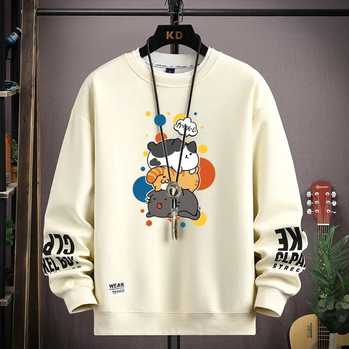 Haruko | Mens Cartoon Cat Sweatshirt