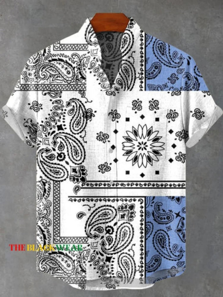 Akatsuki | Retro Totem Print Casual Short Sleeve Shirt