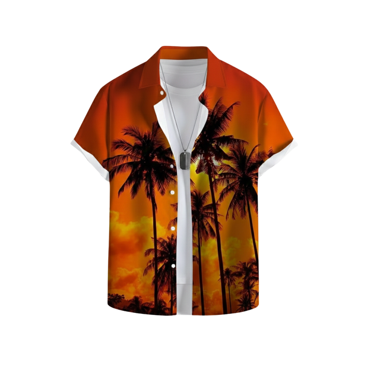 Taiyōkai | Tropical Sunset Beach Button-Up Shirt